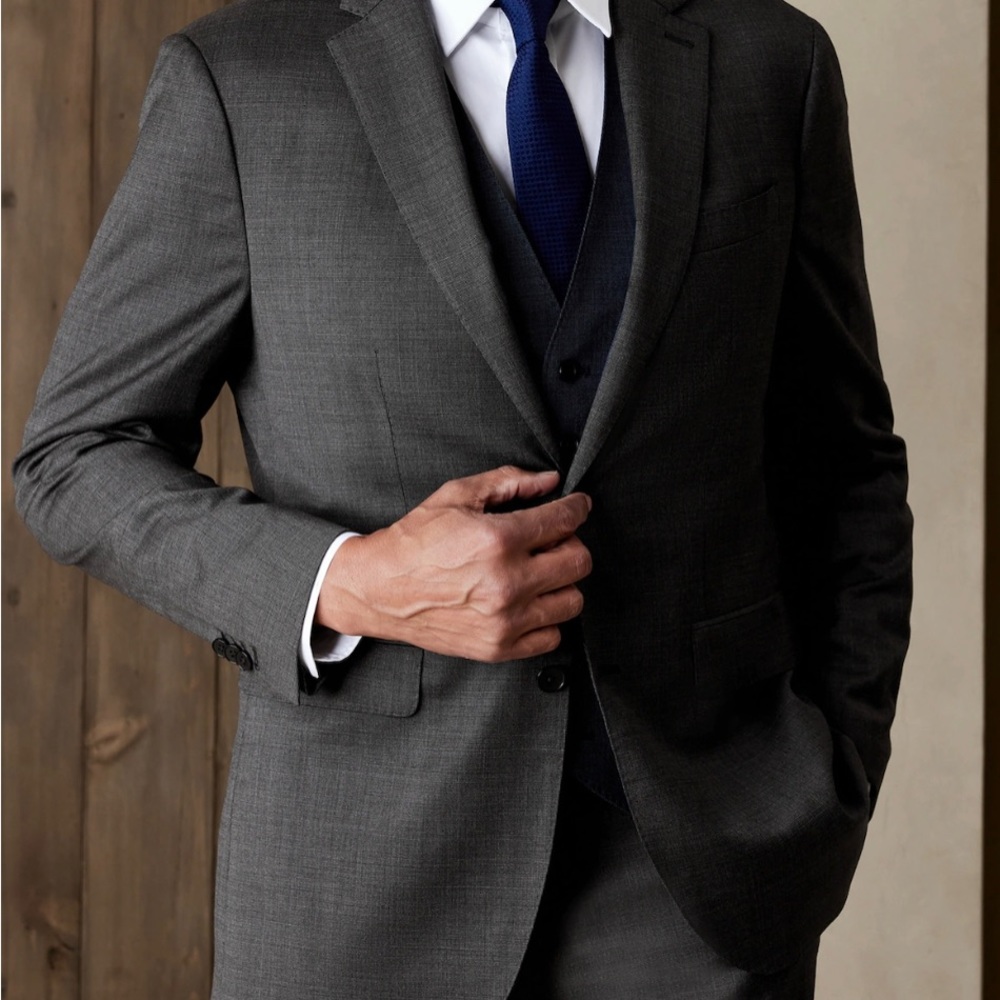 Banana Republic Dark Gray Two Button Wool Blazer 44R
